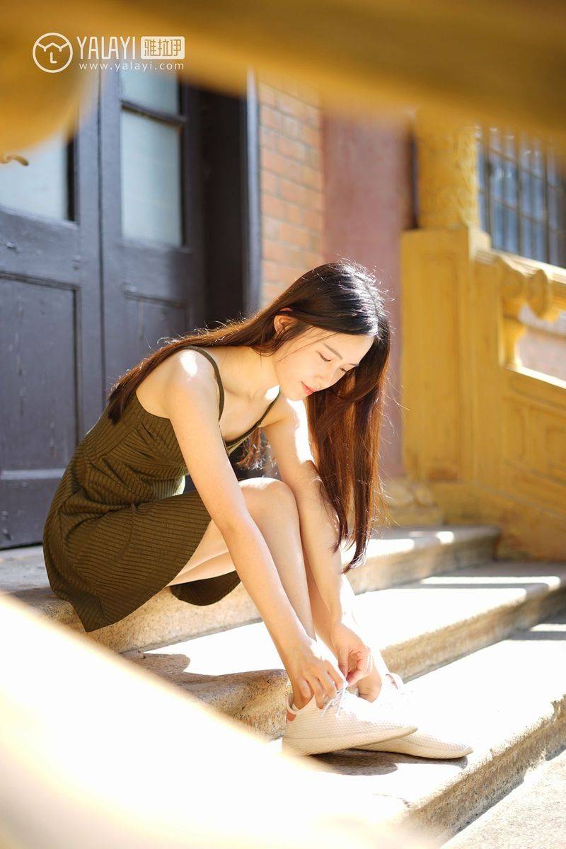 雅拉依清纯美女模特卡柔校园邂逅学姐回眸一笑清新美图-20