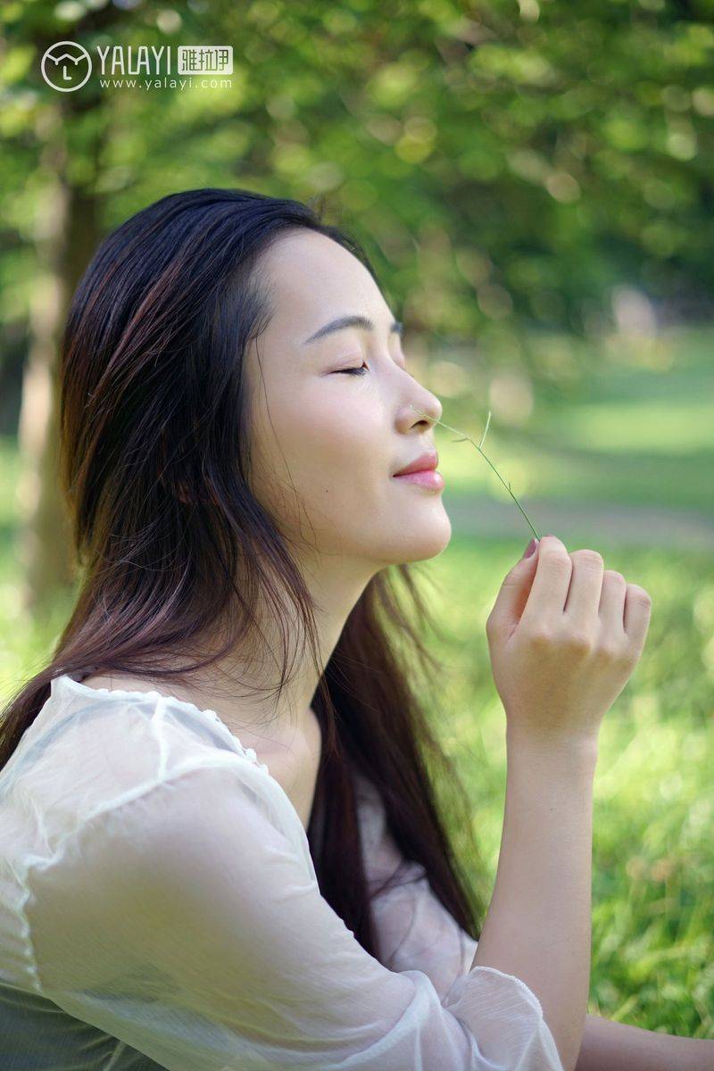 雅拉依清纯美女模特卡柔校园邂逅学姐回眸一笑清新美图-29