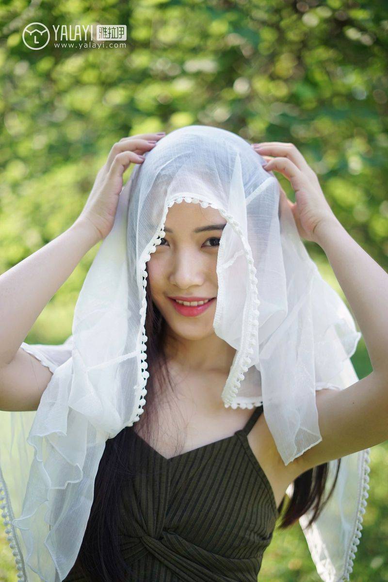 雅拉依清纯美女模特卡柔校园邂逅学姐回眸一笑清新美图-32