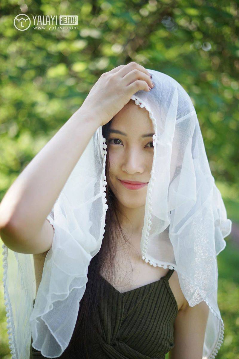 雅拉依清纯美女模特卡柔校园邂逅学姐回眸一笑清新美图-34