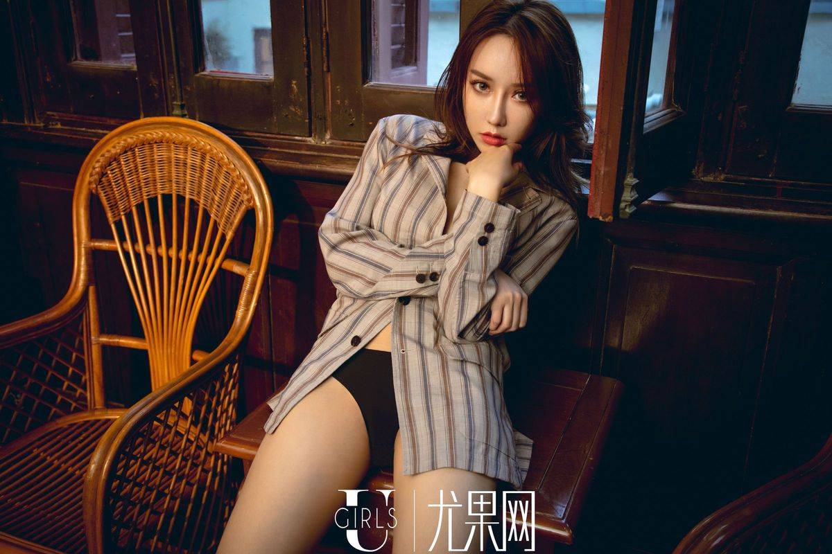 尤果网性感女神coco旧西服与白衬衫内衣丁字裤诱惑写真-54