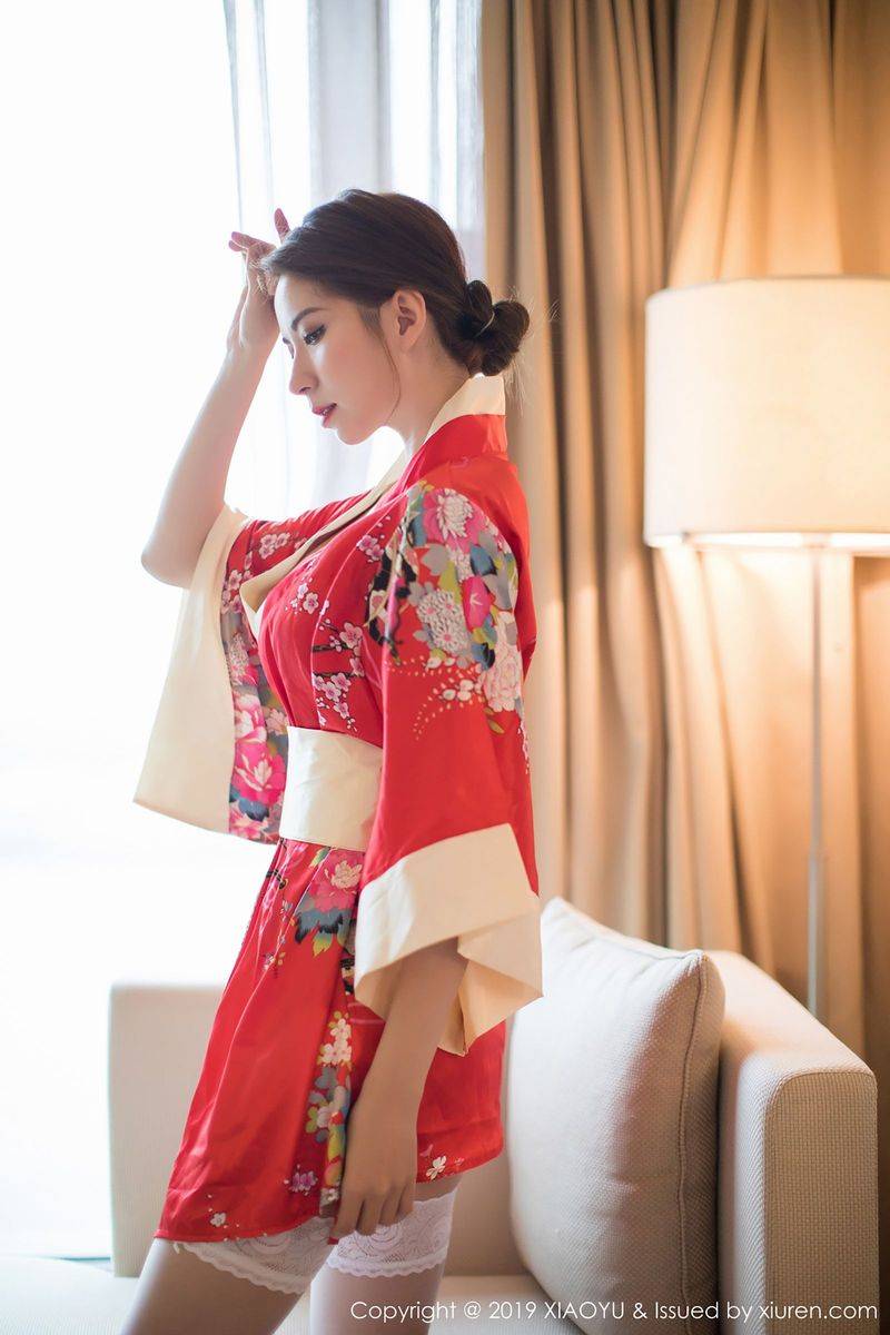 语画界性感女神陈良玲carry大红和服丝袜美腿内衣诱惑写真-13