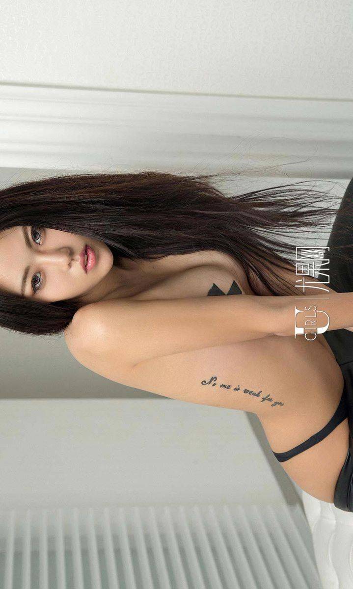 尤果网冷艳美女明娜黑色皮裤高耸爆乳丁字裤内衣诱惑美图-39