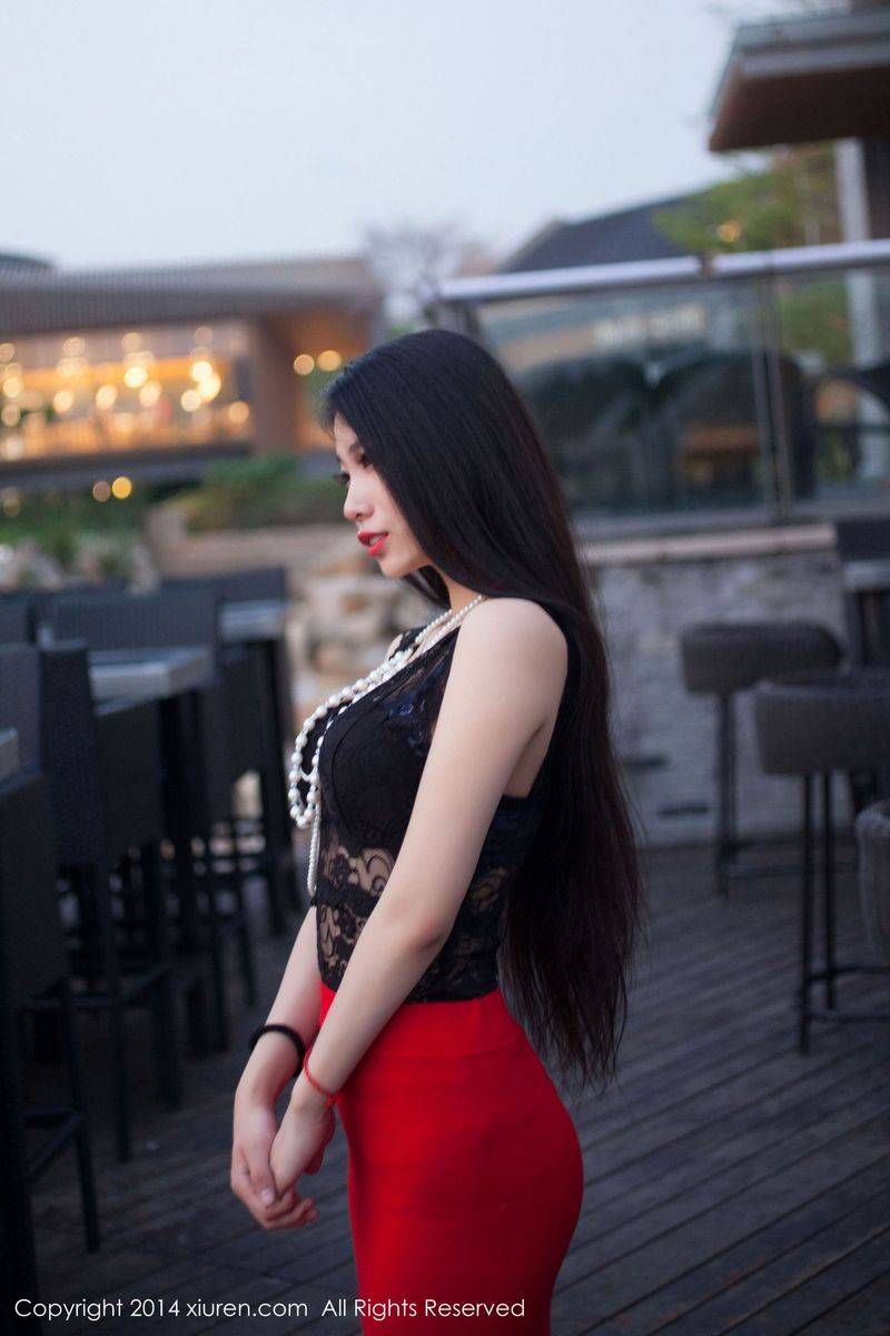 秀人网美女模特战姝羽Zina情趣透视内衣诱惑翘臀美图-13