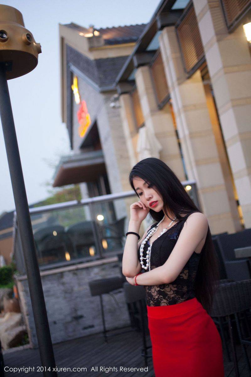 秀人网美女模特战姝羽Zina情趣透视内衣诱惑翘臀美图-14