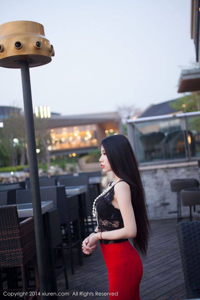 秀人网美女模特战姝羽Zina情趣透视内衣诱惑翘臀美图-12