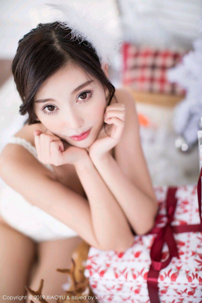 语画界性感女神杨晨晨sugar纯白情趣内衣诱惑圣诞主题写真-19