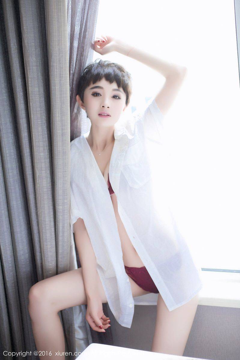 秀人网短发美女空姐babykiki白衬衫浴缸湿身诱惑写真-27