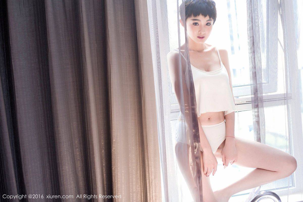 秀人网短发美女空姐babykiki白衬衫浴缸湿身诱惑写真-76