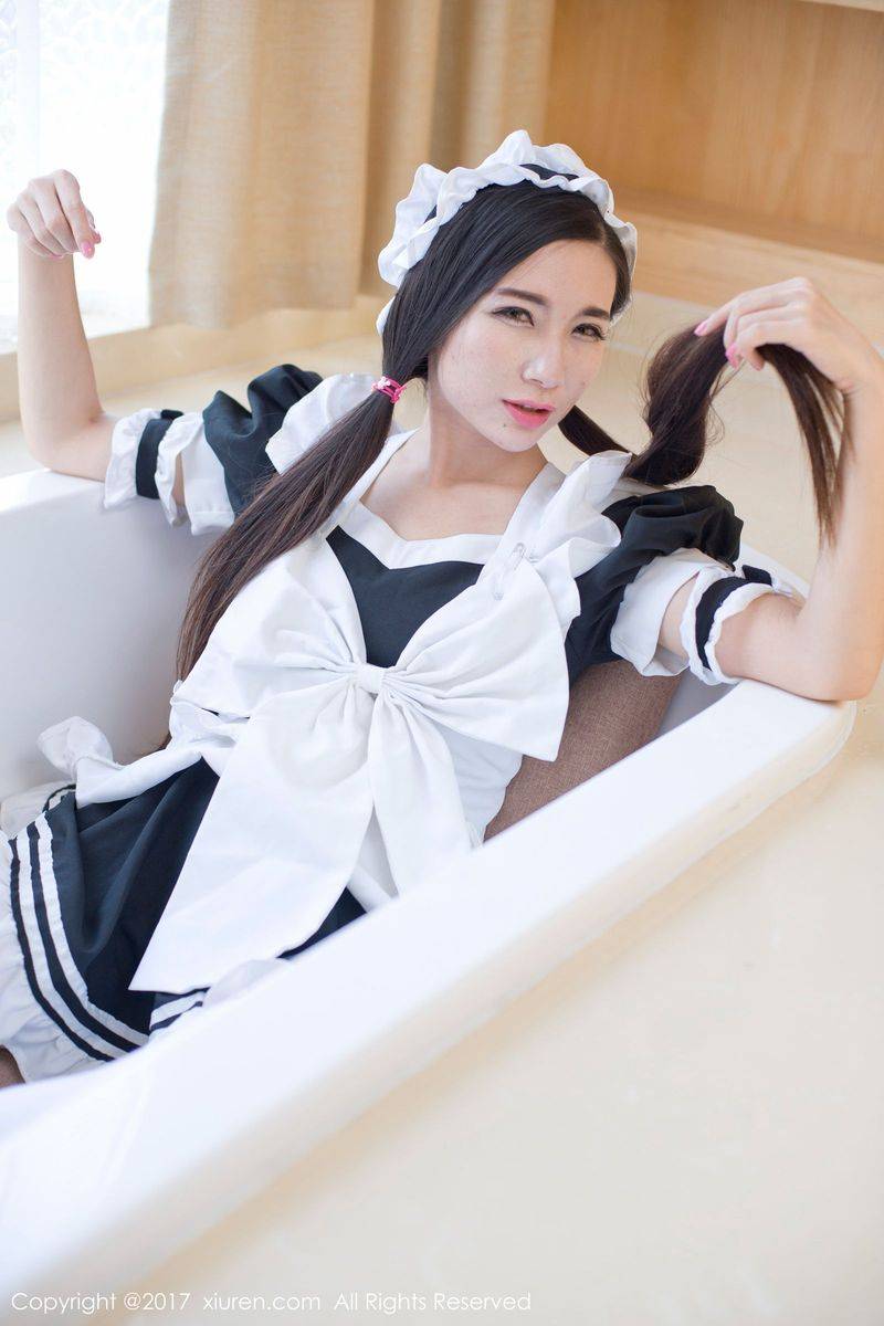 秀人网性感女神赵颖ZY日系女仆装丝袜美腿私房诱惑写真-44