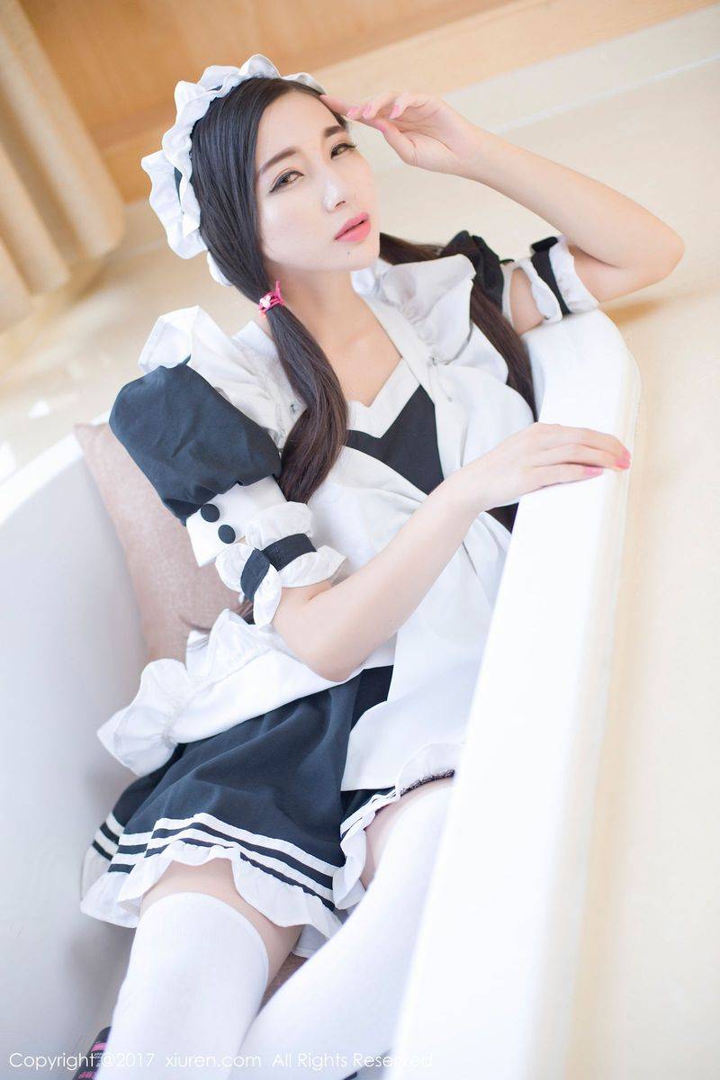 秀人网性感女神赵颖ZY日系女仆装丝袜美腿私房诱惑写真-47