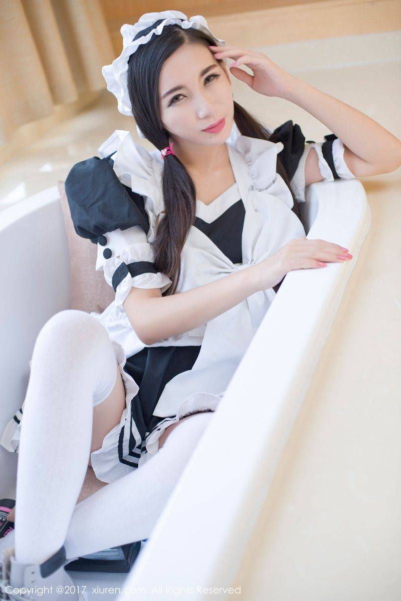 秀人网性感女神赵颖ZY日系女仆装丝袜美腿私房诱惑写真-48