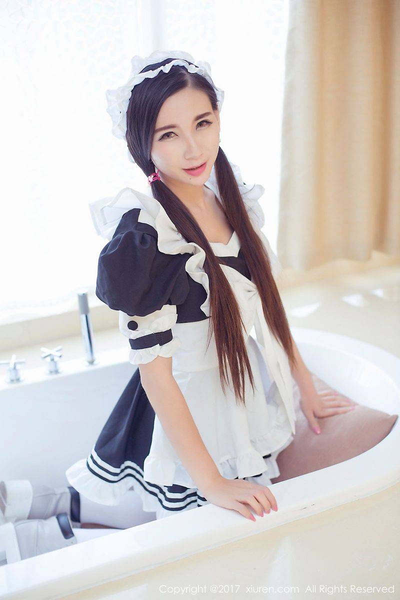 秀人网性感女神赵颖ZY日系女仆装丝袜美腿私房诱惑写真-50