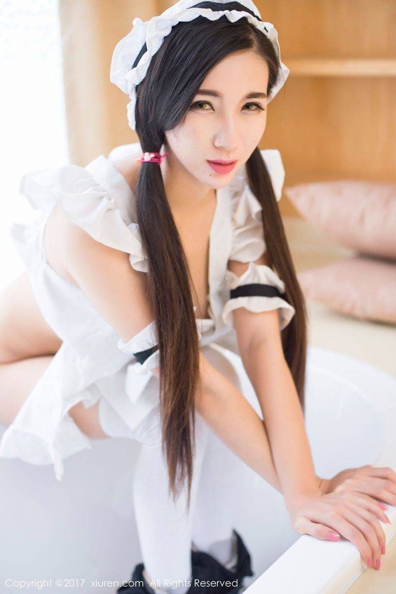 秀人网性感女神赵颖ZY日系女仆装丝袜美腿私房诱惑写真-56