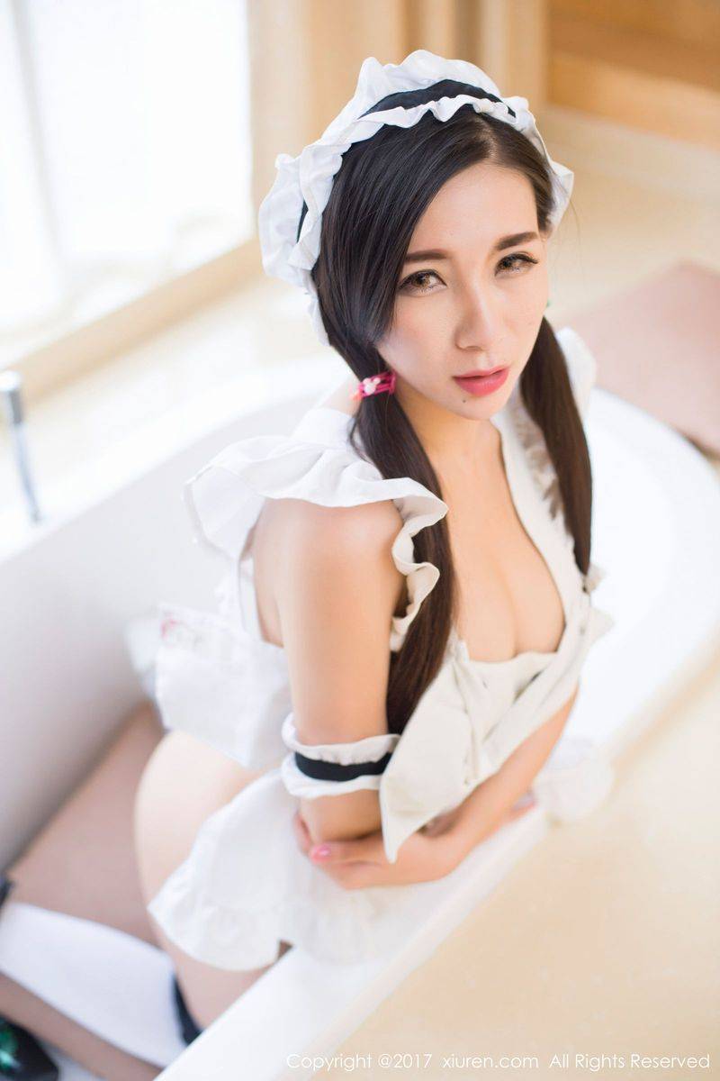 秀人网性感女神赵颖ZY日系女仆装丝袜美腿私房诱惑写真-57