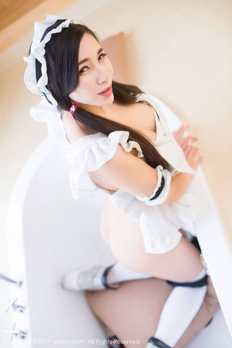 秀人网性感女神赵颖ZY日系女仆装丝袜美腿私房诱惑写真-64