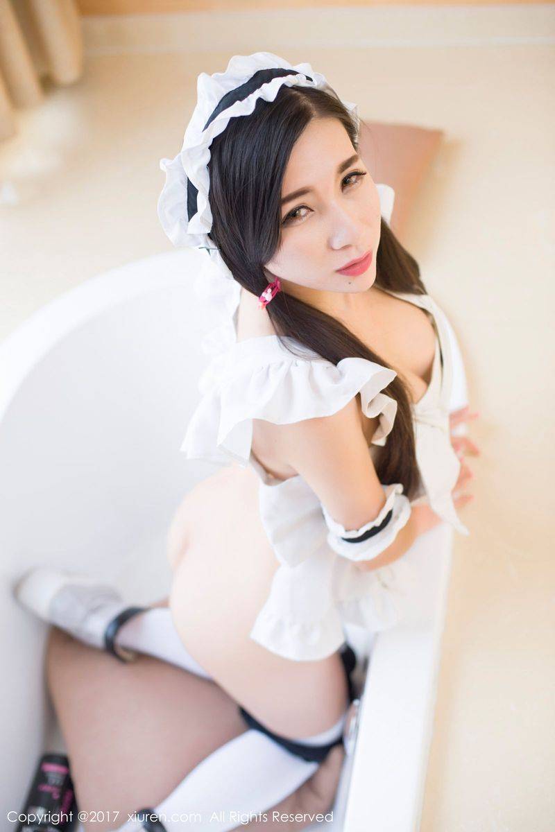 秀人网性感女神赵颖ZY日系女仆装丝袜美腿私房诱惑写真-63