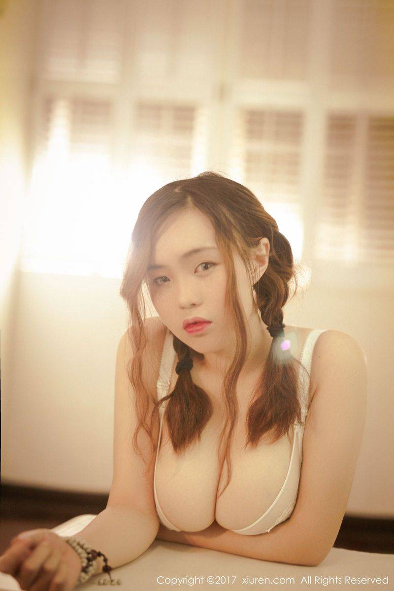 秀人网新人萝莉米爱Demon格子衬衫半透内衣诱惑美图-33