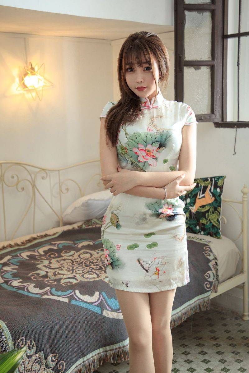 尤果网性感女神芝芝Booty透视装连体衣韵味旗袍诱惑美图-45