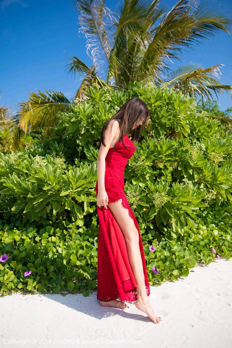 语画界性感女神杨晨晨sugar牛仔长裤内衣诱惑马尔代夫旅拍-47