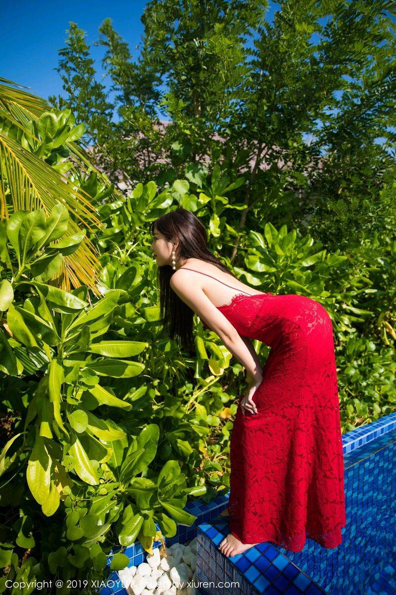 语画界性感女神杨晨晨sugar牛仔长裤内衣诱惑马尔代夫旅拍-50