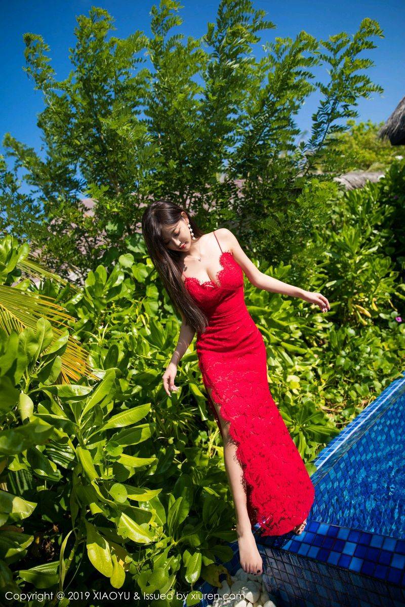 语画界性感女神杨晨晨sugar牛仔长裤内衣诱惑马尔代夫旅拍-51