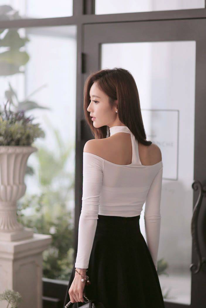 韩国性感女神孙允珠黑丝美腿超短裙小清新长发飘飘街拍-67