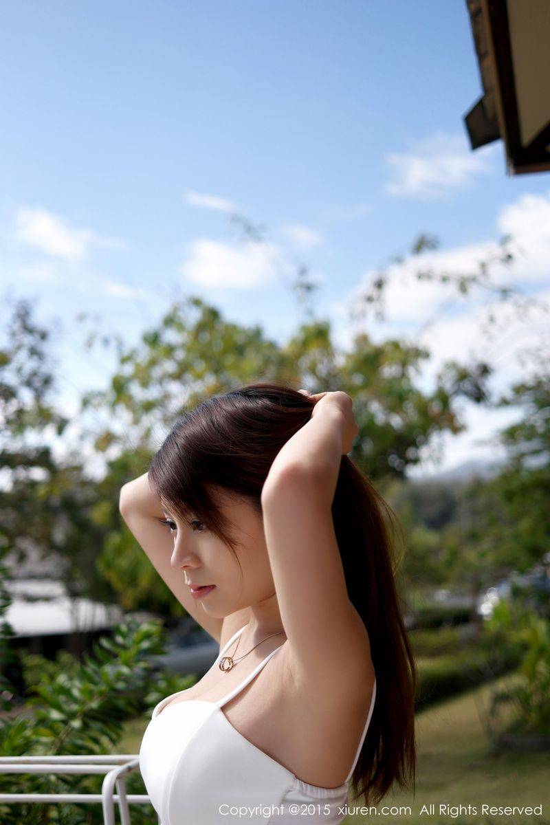 美媛馆性感美女vetiver嘉宝贝儿牛仔热裤小清新泰国旅拍-9