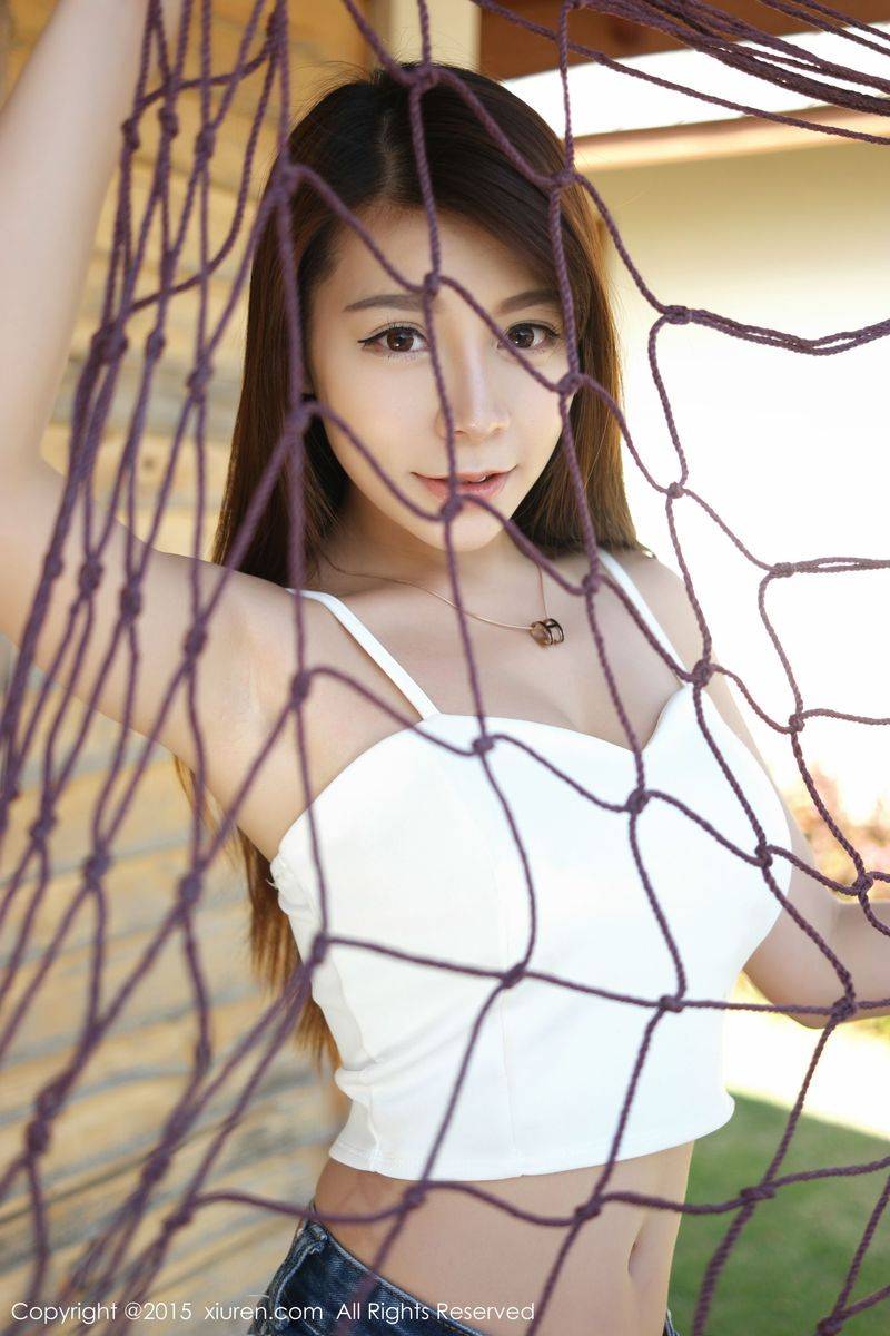 美媛馆性感美女vetiver嘉宝贝儿牛仔热裤小清新泰国旅拍-39