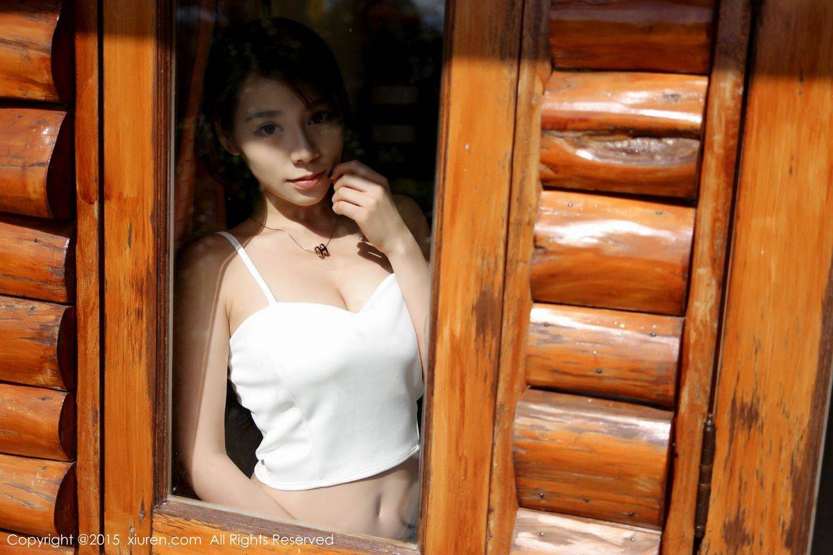 美媛馆性感美女vetiver嘉宝贝儿牛仔热裤小清新泰国旅拍-42