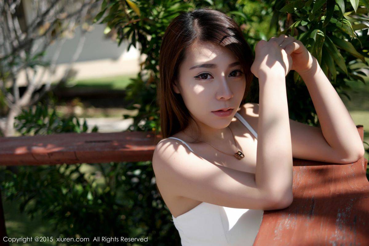 美媛馆性感美女vetiver嘉宝贝儿牛仔热裤小清新泰国旅拍-43