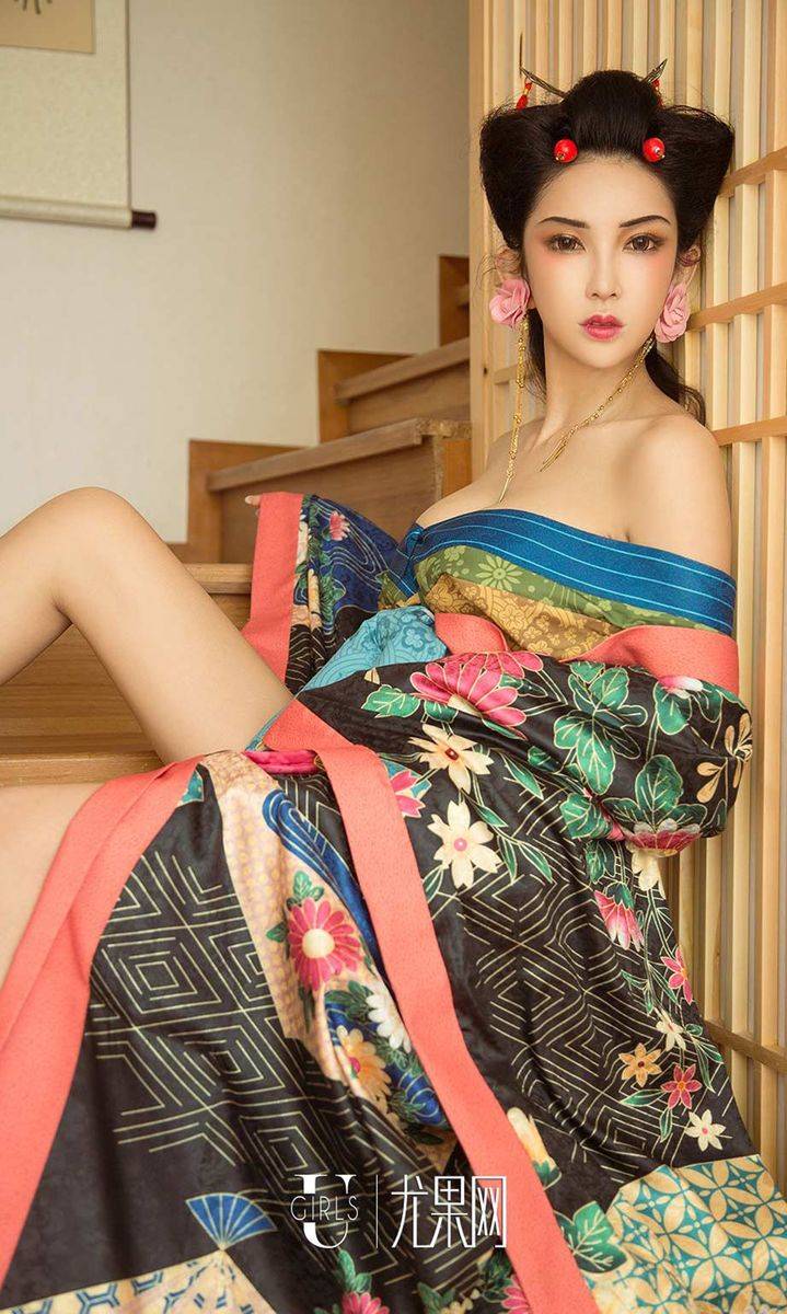 尤果网美女模特孟十朵身着和服风情万种艺伎回忆录美图-8