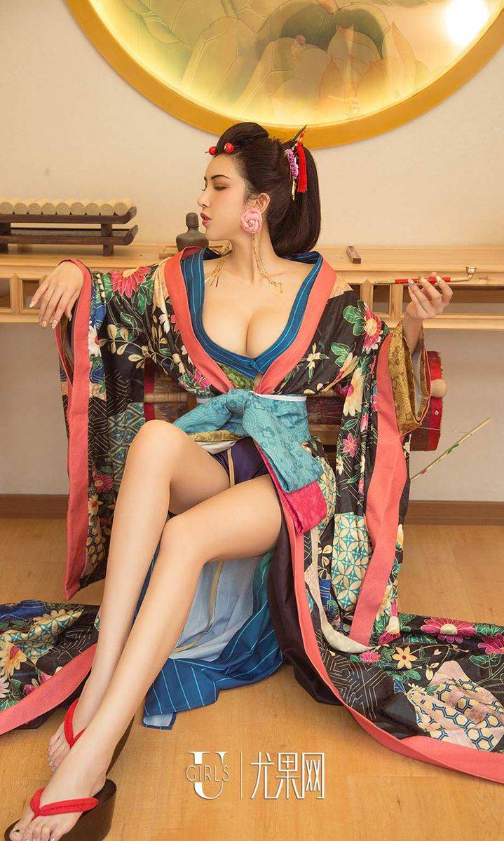 尤果网美女模特孟十朵身着和服风情万种艺伎回忆录美图-15