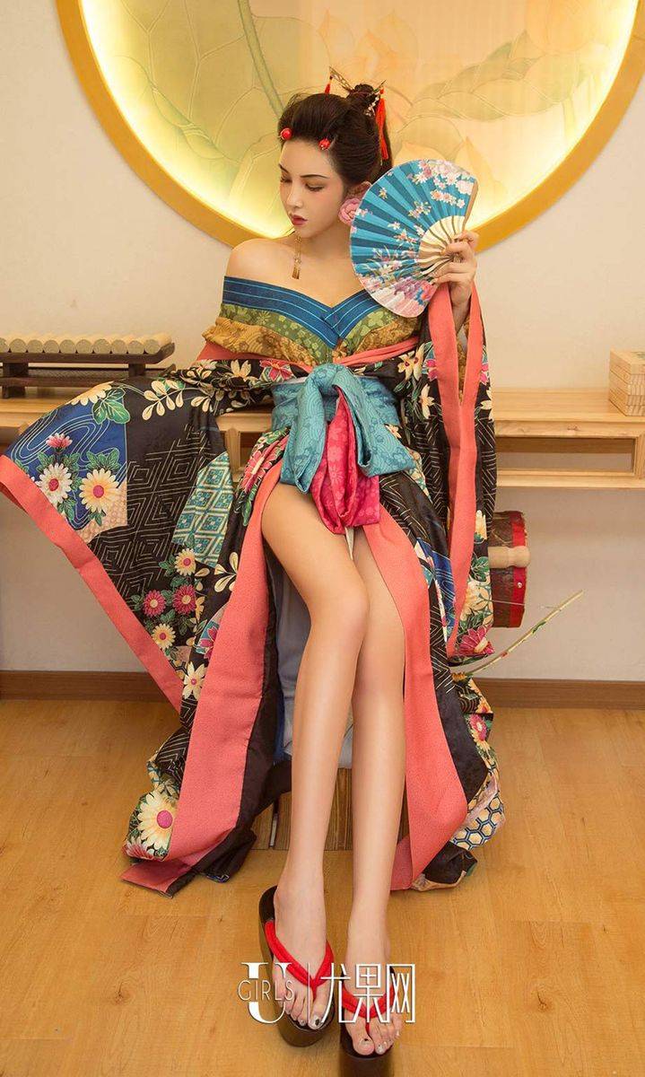 尤果网美女模特孟十朵身着和服风情万种艺伎回忆录美图-21