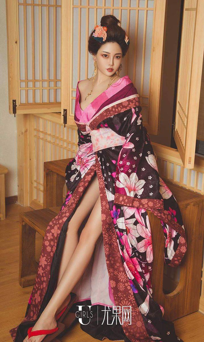 尤果网美女模特孟十朵身着和服风情万种艺伎回忆录美图-27