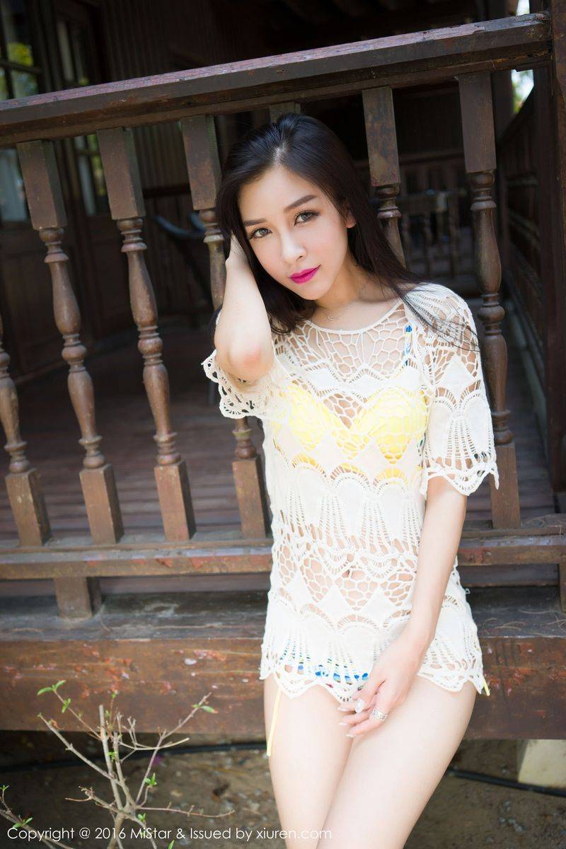 魅妍社冷艳美女戴小唯比基尼勾魂翘臀丁字裤诱惑性感写真-17