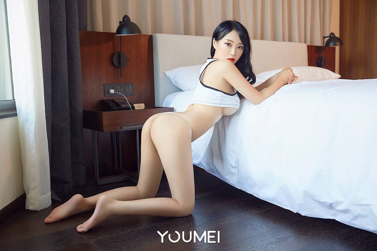 YOUMEI尤美性感女神何嘉颖洁白床单深V真空大尺度诱惑套图-16
