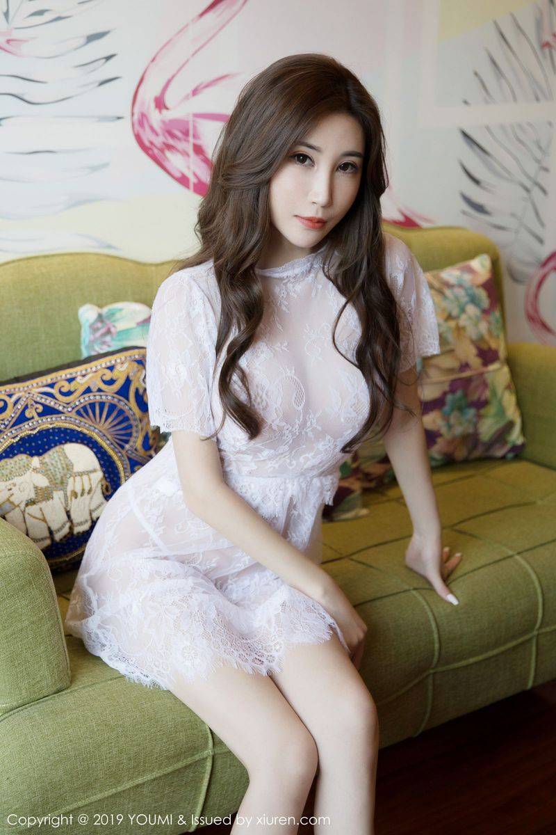 尤蜜荟性感女神孙梦瑶V双马尾半透女仆装丝袜美腿气质写真-3