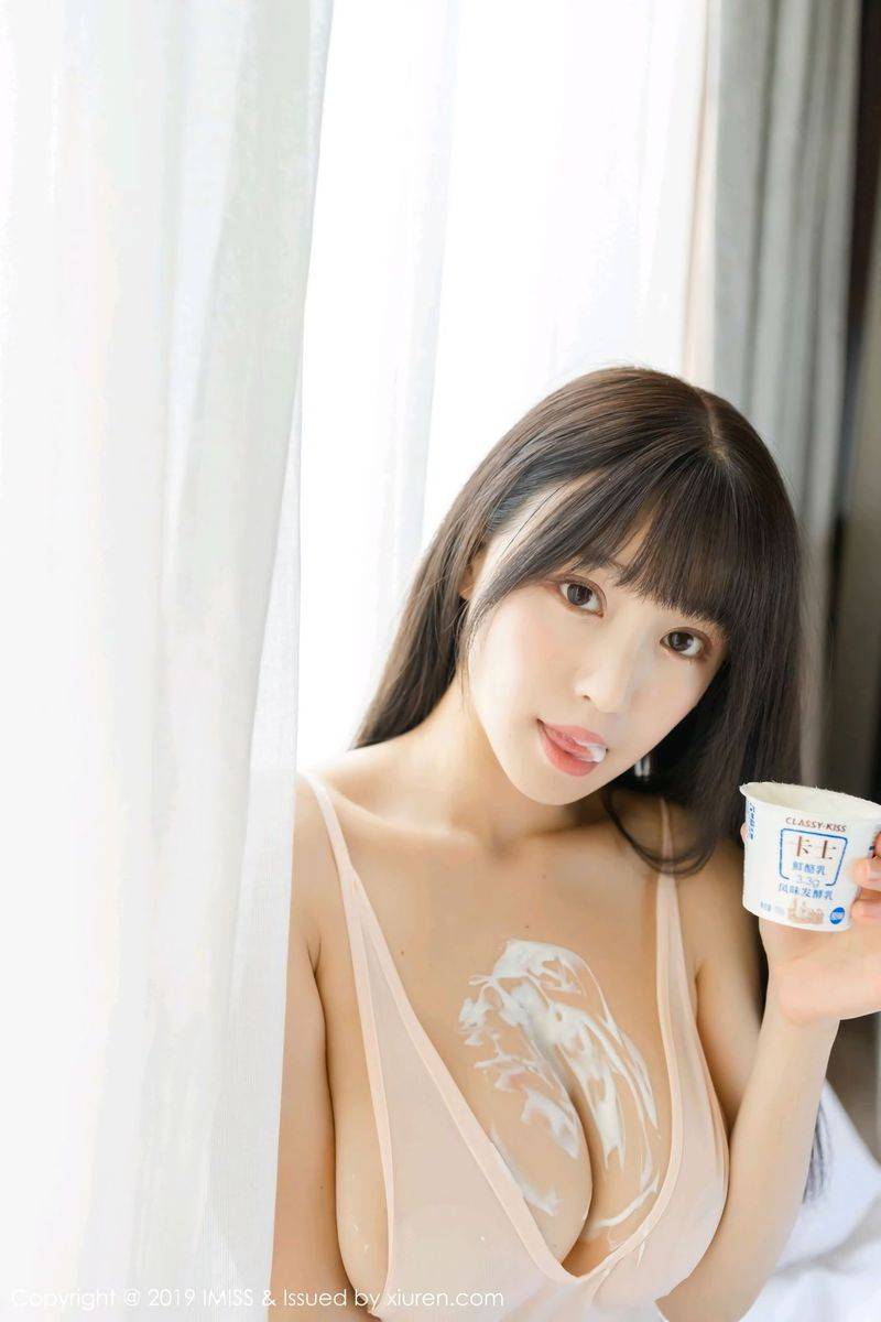 爱蜜社美女模特Barbie可儿肉色丝袜美腿透视连体小内衣写真-7