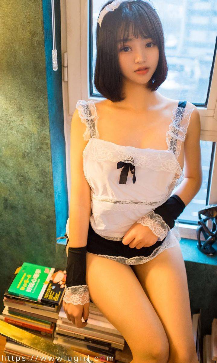 尤果网清新女孩橘子女仆装角色扮演美胸翘臀萝莉控福利-5