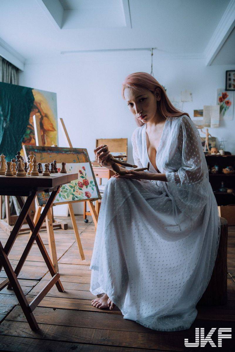 JKF激辣情欲老师韵韵34G火辣G罩杯高挑身材内衣诱惑写真-8