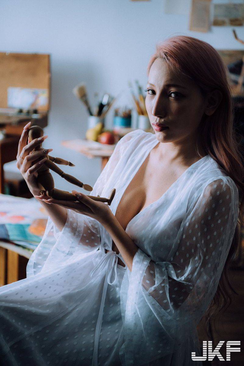 JKF激辣情欲老师韵韵34G火辣G罩杯高挑身材内衣诱惑写真-7