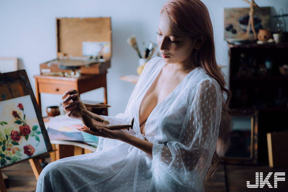 JKF激辣情欲老师韵韵34G火辣G罩杯高挑身材内衣诱惑写真-21