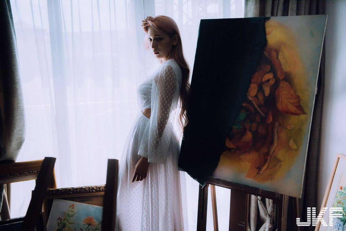 JKF激辣情欲老师韵韵34G火辣G罩杯高挑身材内衣诱惑写真-22