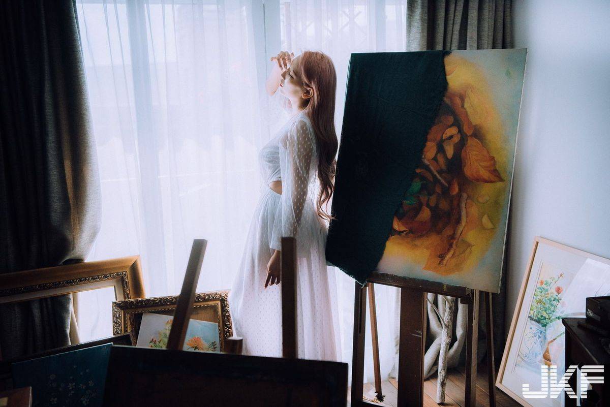 JKF激辣情欲老师韵韵34G火辣G罩杯高挑身材内衣诱惑写真-23