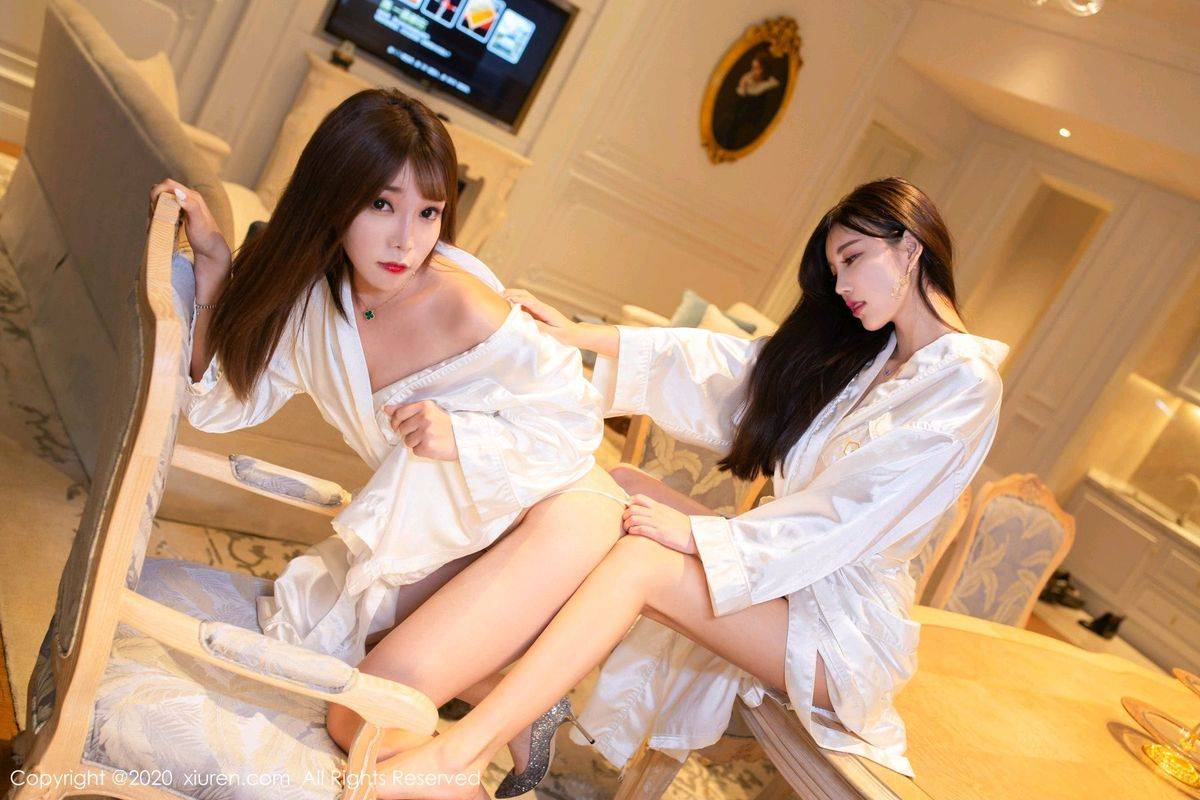 秀人网性感姐妹花杨晨晨sugar&芝芝Booty睡衣系列大尺度合集-51