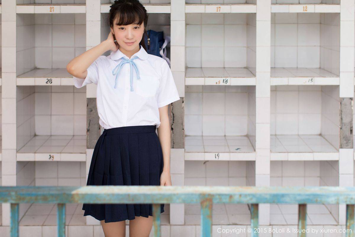 波萝社萌系妹子Suki朱忆音日系校园学生妹风格蜀国之旅-59
