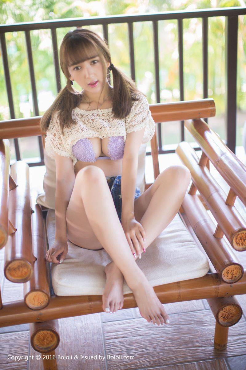 波萝社性感美女Monkey小潘鼠牛仔热裤内衣诱惑欲望美图-36