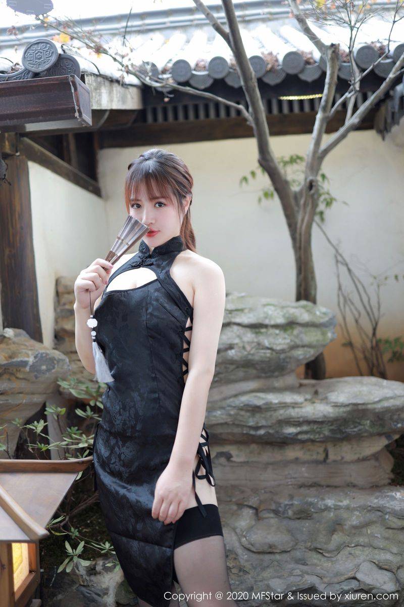 模范学院美女模特恩率babe古典旗袍与朦胧黑丝系列极致写真-31