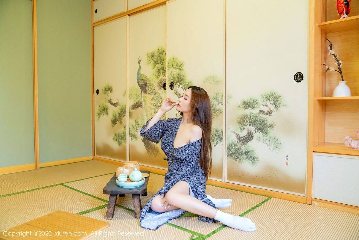 秀人网美女模特周井空日式和服白皙爆乳诱惑大尺度写真-24